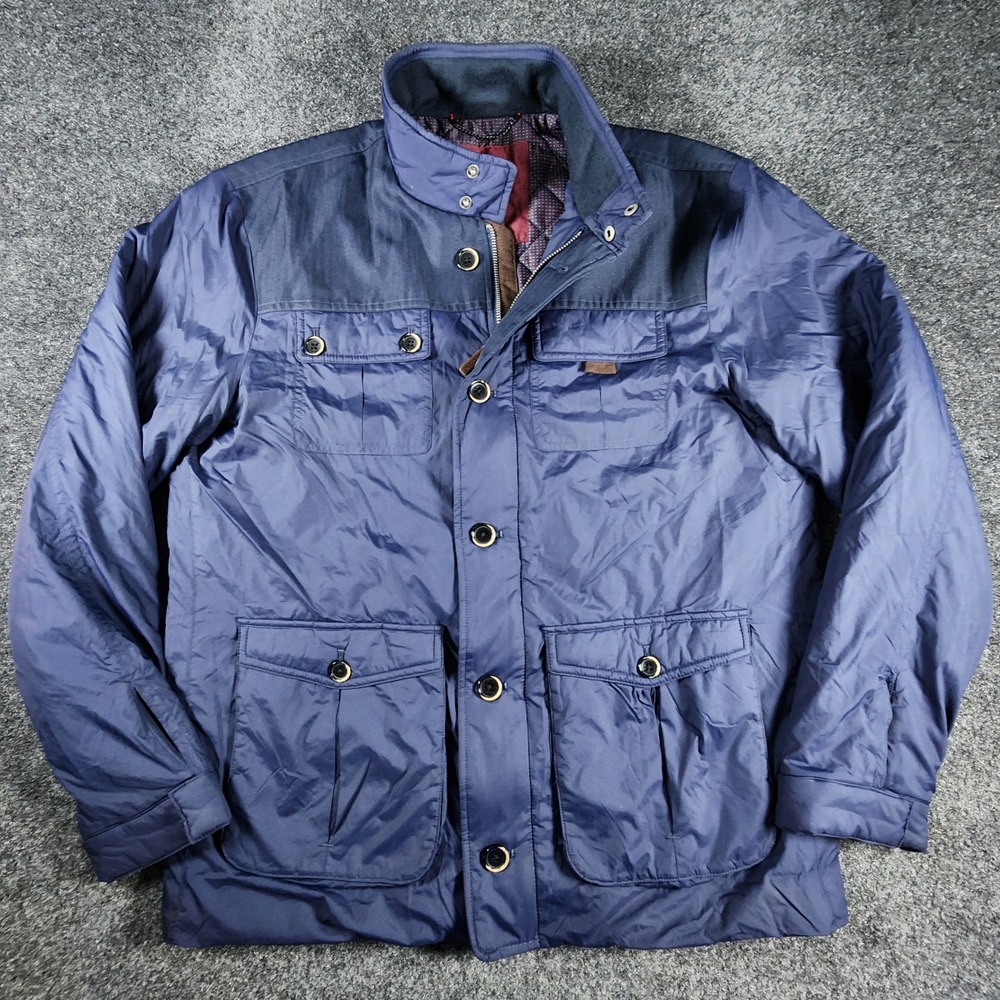 UNTUCKit Field Jacket Mens Medium Blue Quilted Lined Nylon Utility Coat
